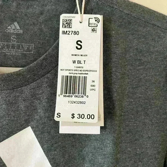NWT Adidas Gray T-shirt with Logo Men’s Size S - Picture 3 of 6